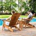 thumbnail image 3 of Gymax Ensemble de 3 Chaises Adirondack en Eucalyptus avec Table d'Appoint pour Patio Extérieur Naturel, 3 of 10