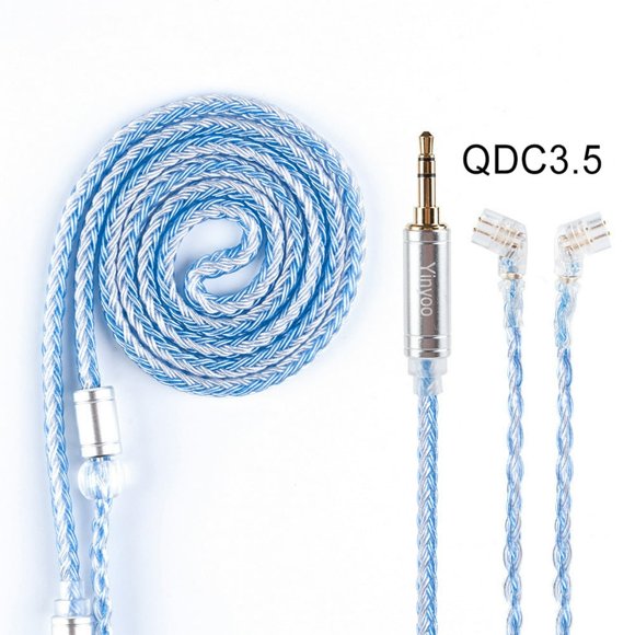 HIFIHEAR MMCX/2Pin/QDC 16 Core Braided Silver Plated Earphone Balanced Cable