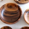 thumbnail image 3 of Bovemsi Dinnerware Household Round Wooden Fruit Salad Bowl Dinnerware Basin Container Kitchen Tool, 3 of 6