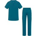 thumbnail image 2 of Adar Addition Go-Everyday Scrub Set for Men - Stylish Scrub Top & Cargo Scrub Pants - A9800 - Caribbean Blue - S, 2 of 7