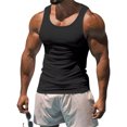 thumbnail image 2 of Innerwin Muscle Chemises Scoop Cou Hommes Été Hauts Sport Couleur Unie Léger Réservoir Noir S, 2 of 3
