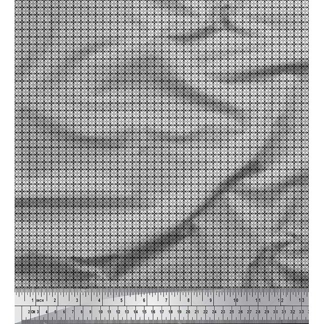 Soimoi Rayon Crepe Fabric Geometric Small Print Fabric by The Yard 46 Inch Wide