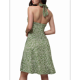 thumbnail image 2 of Robe d'Été Sans Manches Portefeuille à Col en V à Fleurs pour Femme, Mini, Vert Encre, TG, 2 of 5