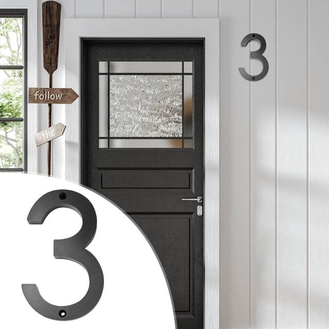 XZNGL Modern House Numbers Acrylic Floating Door Number Set 5 Inch Full Perforated Mounting for Home Exterior Address Identification
