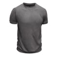 thumbnail image 4 of Wancir Mens Shirts Clearance Sale Men's Fashion Casual Solid Color Short Sleeve Round Neck Collar Blouse, 4 of 6