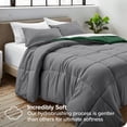 thumbnail image 2 of Bare Home Ultra-Soft Reversible Comforter - Goose Down Alternative - Full, Gray/Forest Green, 2 of 8