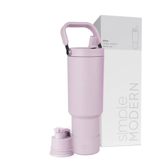 Simple Modern Trek Pivot | 40oz Flip Straw Tumbler with Handle | Water Bottle & Boot | Interchangeable Straw & Chug Lids | Insulated Stainless Steel Jug | Gym Sports Outdoors | La