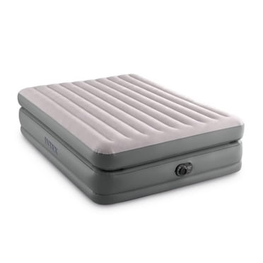 Intex 20" Queen Comfort Elevated Airbed, Inflatable Mattress with Fiber-Tech and Internal Pump