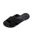 thumbnail image 1 of Womens Studded Flat Sandals Open Toe Slip On Mule Slides Crossed Strap Slipper, 1 of 9