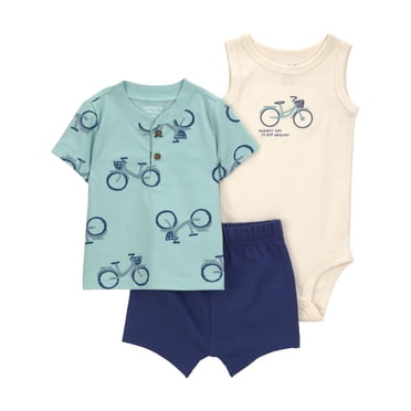 Carter's Child of Mine IB 3PC Short Set - Blue Bike