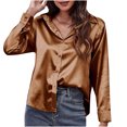 thumbnail image 2 of TIMIFIS Womens Button Down Shirt Casual Long Sleeve Loose Fit Collared Linen Work Blouse TopsFall, 2 of 7
