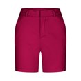 thumbnail image 3 of Shorts pour Femmes Liquidation Grande Taille Shorts en Sergé Extensible pour Femmes Taille Fine à Enfiler Coupe Régulière Shorts de Randonnée Été Décontractés avec Poches en Liquidation, 3 of 7