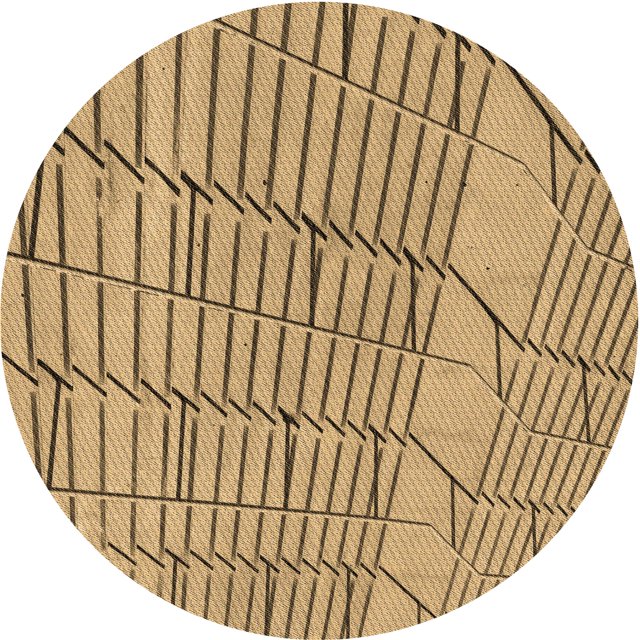 Ahgly Tapis Rond Lavable en Machine Intérieur Transitionnel Jaune Orange, 3 Pieds Rond