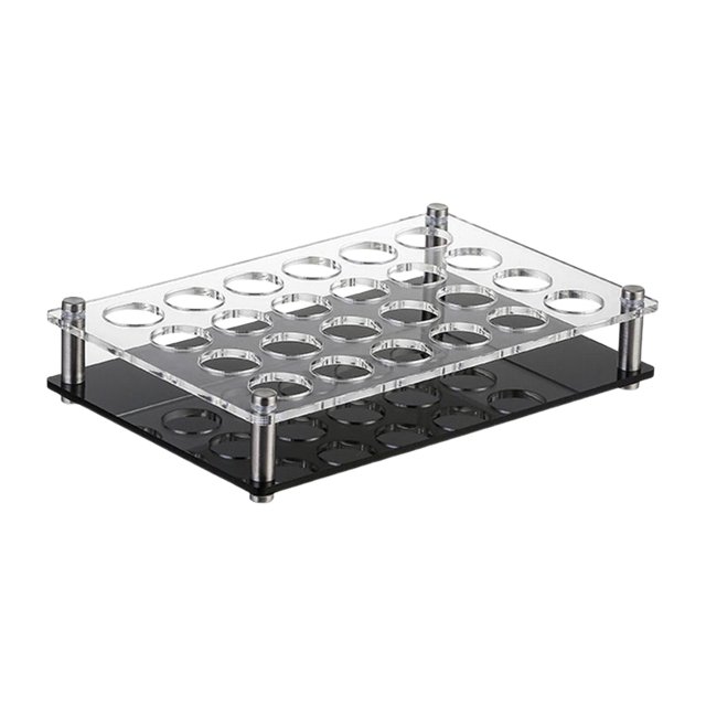 Rongfmy Support de Verre Acrylique Plateau de Service pour Verres Base Lourde 24 Trous Noir