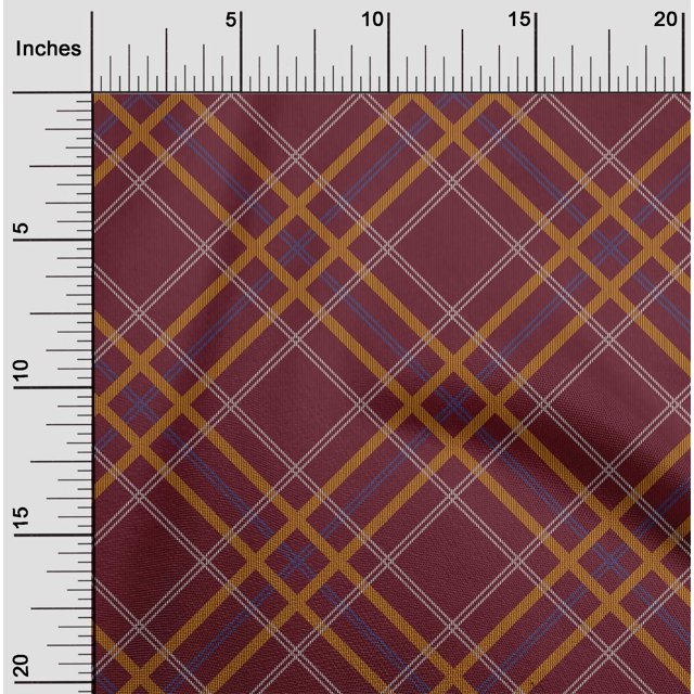 oneOone Cotton Poplin Fabric Tartan Check Printed Craft Fabric BTY 56 Inch Wide