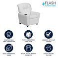 thumbnail image 4 of Contemporary White Vinyl Kids Recliner with Cup Holder, 4 of 9