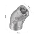 thumbnail image 3 of Unique Bargains Raccord de Tuyau Coudé à 45 Degrés, Filetage Femelle 1/4 NPT, Acier Inoxydable 304, 3 of 5