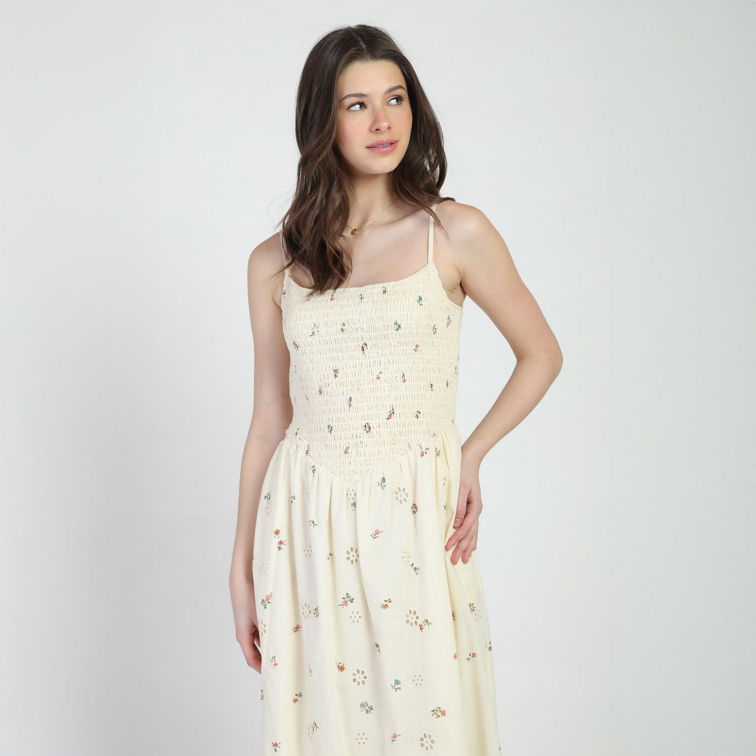 Bloom Girl, Smocked Embroidered Midi Dress, Sizes XS-XL