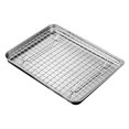 thumbnail image 2 of 1 Ensemble de Moules de Cuisson en Acier Inoxydable Plateau Rectangulaire Plateau de Rangement pour Aliments Assiettes d'Apéritif Fond Plat Moule de Cuisson Grille de Refroidissement Égouttoir pour Plats de Cuisson Fournitures de Cuisine Grille Ménagère Cuisson, 2 of 9