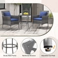 thumbnail image 2 of Gymax 3-Piece Patio Furniture Set PE Wicker Conversation Bistro Set w/ A Tempered Glass Table Navy, 2 of 7