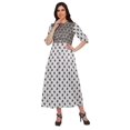 thumbnail image 2 of Moomaya Printed Kurta Summer Wear Ladies Kurti Front Slit Tunic Tops Women, 2 of 5