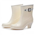 thumbnail image 3 of Punk Style Mid Snow Boots Womens Non-Slip Rain Boots High Heel Water Shoes, 3 of 9