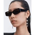 thumbnail image 2 of FEISEDY Creative Rectangle Sunglasses Women Fashion Thick Frame UV400 Protection B2462, 2 of 6