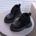 thumbnail image 2 of Bottes d'Hiver pour Enfants en Cuir Uni Style Britannique, 2 of 7