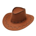 thumbnail image 1 of POINTERTECK Chapeau de Soleil Cowboy Adulte Décontracté Solide Suture Été Mode Western Grand Bord Polyester, 1 of 2