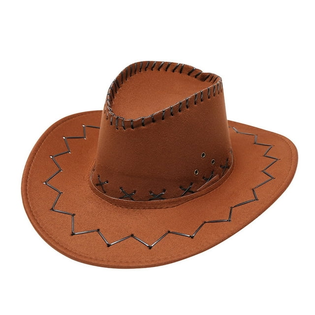 POINTERTECK Chapeau de Soleil Cowboy Adulte Décontracté Solide Suture Été Mode Western Grand Bord Polyester