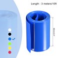 thumbnail image 2 of Unique Bargains 66mm Flat 10ft Blue PVC Heat Shrink Tube Wraps Battery Wrap for Big Battery Pack, 2 of 5
