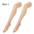 thumbnail image 3 of Unique Bargains 2 Paires Manchon de Compression Sans Pied Manchon de Compression pour Femmes Nylon L Beige, 3 of 7