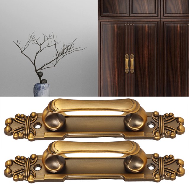 Ccdes 2Pcs/Set Porte en Alliage de Zinc Antique Style Tirer Accessoire de Quincaillerie de Poignée de Porte, Poignée de Robe, Poignée de Porte en Alliage de Zinc