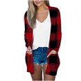 thumbnail image 1 of lcziwo 2024 Cardigan pour Femmes Cardigan à devant Ouvert Chandails pour Femmes Cardigans pour Femmes avec Poches Décontracté Léger Imprimé Cardigan de Mode Chandails Cardigan Mince Manteau Léger Rouge TG, 1 of 5