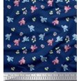 thumbnail image 1 of Soimoi Poly Georgette Fabric Leaves,Floral & Parrot Kids Printed Craft Fabric by The Yard 42 Inch Wide, 1 of 3