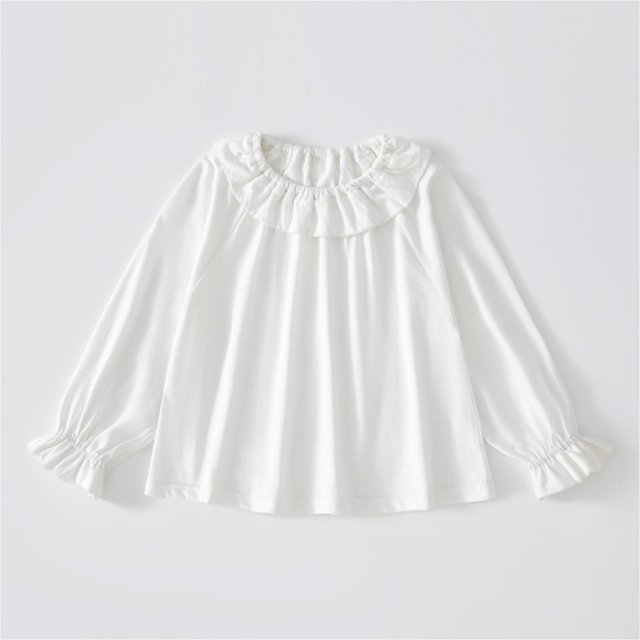 RXIRUCGD Mode Hauts Décontractés à Manches Longues pour Filles Col Rond Imprimé (Blanc, Taille : 4 Ans)