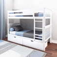 thumbnail image 1 of BEDSMART Lits Superposés Simple sur Simple en Bois Massif avec Rangement / Blanc, 1 of 7