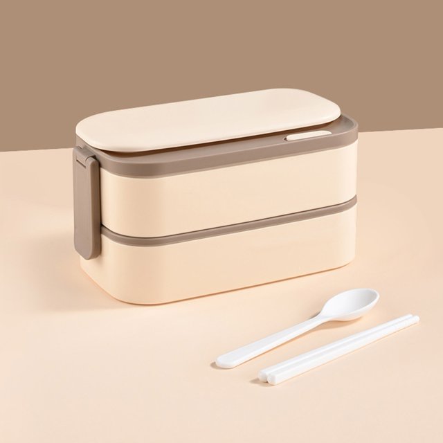 LSLJS 304 Stainless Steel Double-layer Lunch Box Sealed and Divided for Students Office Workers Portable Lunch Box Household Work Fresh-keeping Box, Portable Lunch