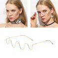 thumbnail image 3 of Monture Demi-Lunettes Mode Sans Lentille Monture Demi-Ornée Décorative Or, 3 of 7