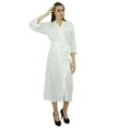 thumbnail image 1 of Bimba Peignoir Long Uni pour Femmes avec Ceinture, Modal Doux en Coton, Enveloppant, Rond, Uni, 1 of 7