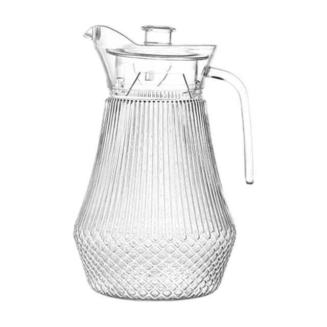 TACILIP Rhombic-Striped Duckbilled Kettle Plastic Cold Water Pot Clear Water Bottle Juices Pitcher Flower Tea Kettle, Kitchen Gadgets