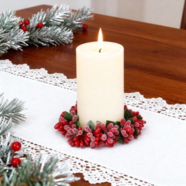 Suncoda Décorations de Noël Intérieures, Couronnes de Bougies Centre de Table Décorations de Fête d'Automne pour Noël
