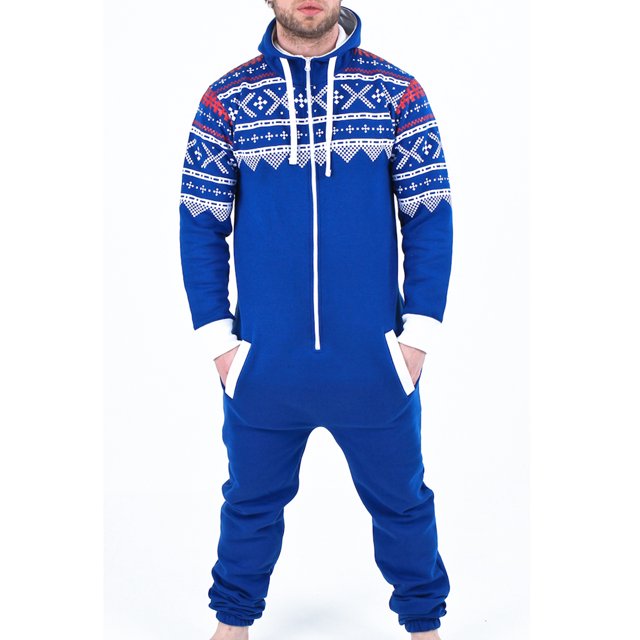 Combinaison de Mode pour Hommes Adultes une Pièce Pyjama Sans Pieds