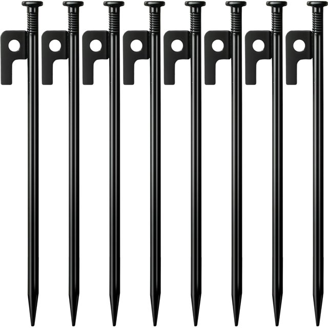 8 Piquets de Tente en Métal Antirouille Robustes avec Pointes en Acier - pour Camping, Randonnée et Utilisation Extérieure
