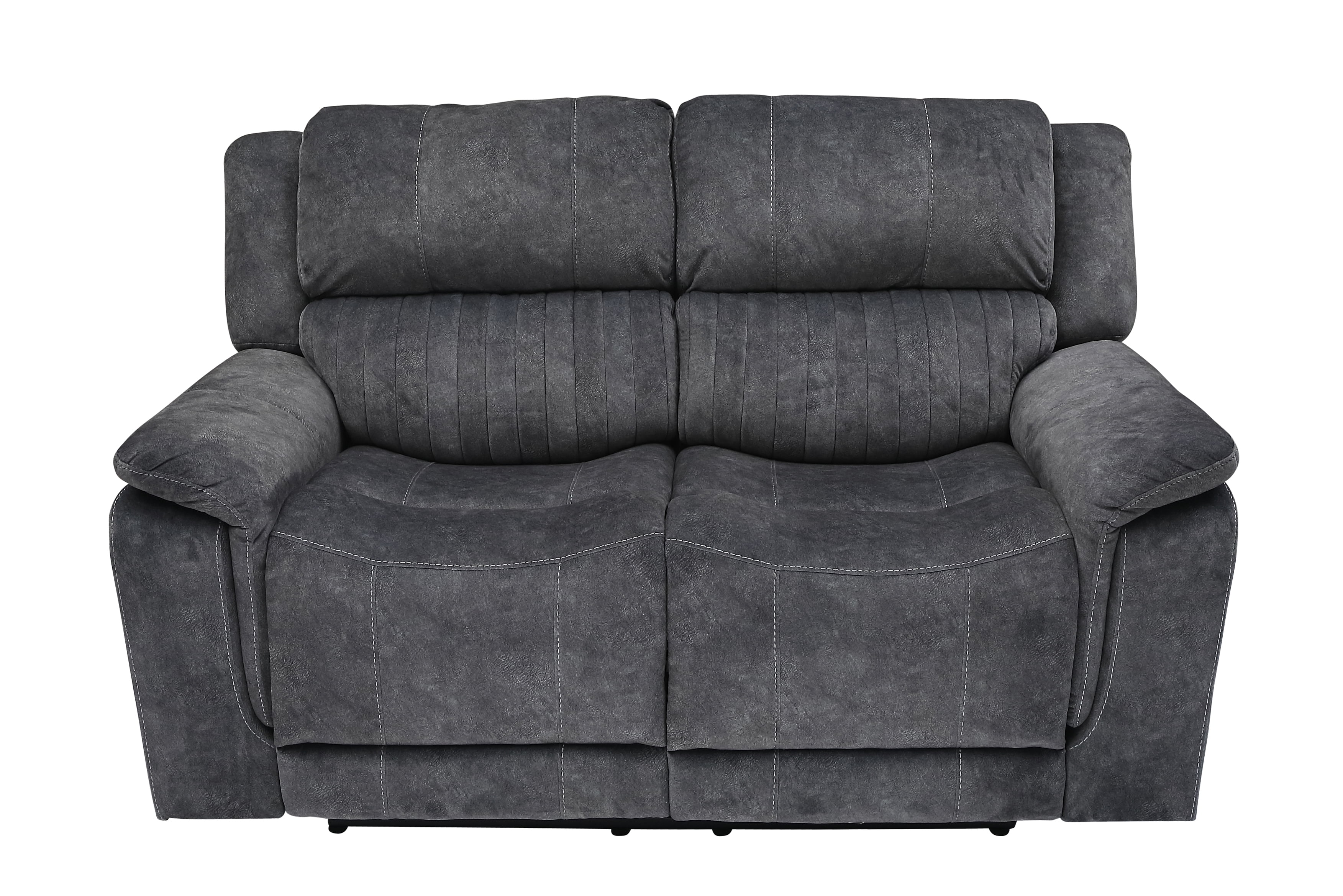 Canapé 2 places moderne K-Living avec fonction relax électrique et ports USB intégrés – Gris – Pour salon