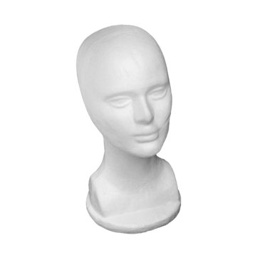 QualitChoice Mannequin en Mousse Tête Mâle Perruques Modèle Accessoire Boutique Blanc Support à Déviation Professionnel Résistant à l'Usure Support Étagère en Styromousse Mâle 1 Ensemble