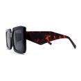thumbnail image 4 of Womens Mod Designer Square Rectangle Fashion Sunglasses Black Tortoise Black, 4 of 4