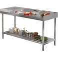 thumbnail image 1 of 24x48 In Stainless Steel Folding Work Table with Backsplash NSF Heavy Duty Commercial Prep Table with Adjustable Undershelf for Kitchen Restaurant Garage and Workshop, 1 of 7