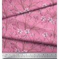 thumbnail image 3 of Soimoi polyester Crepe Fabric Leaves & Azalea Floral Print Fabric by the Yard 42 Inch Wide, 3 of 3