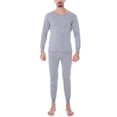 thumbnail image 1 of Innerwin Long Johns Set 2 Pieces Mens Thermal Underwear Base Layer Sleeve Ultra Soft Top And Bottom Suits Light Gray 3XL, 1 of 2